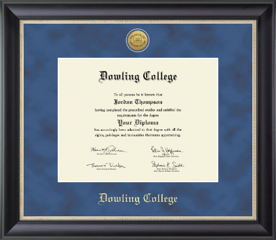 Dowling College diploma frame - Gold Engraved Medallion Diploma Frame in Noir