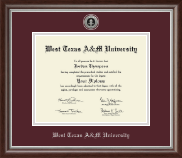 West Texas A&M University Silver Engraved Medallion Diploma Frame in Devonshire