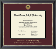 West Texas A&M University diploma frame - Gold Engraved Medallion Diploma Frame in Noir