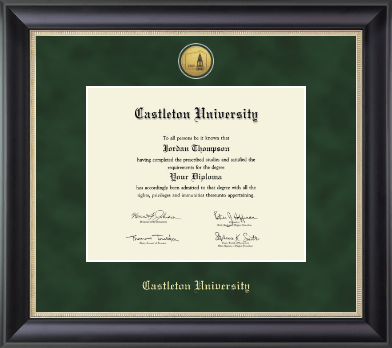 Castleton University diploma frame - Gold Engraved Medallion Diploma Frame in Noir