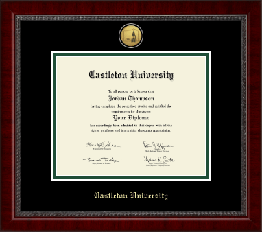 Castleton University diploma frame - Gold Engraved Medallion Diploma Frame in Sutton