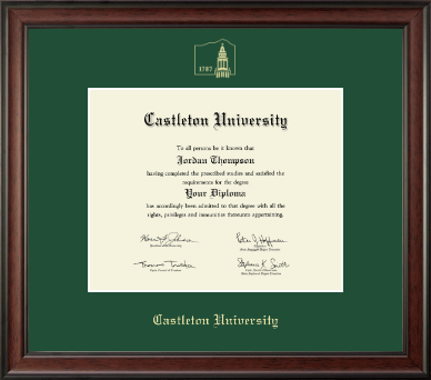 Castleton University diploma frame - Gold Embossed Diploma Frame in Studio
