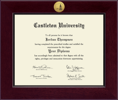 Castleton University diploma frame - Century Gold Engraved Diploma Frame in Cordova