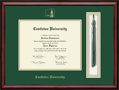 Castleton University diploma frame - Tassel & Cord Diploma Frame in Southport