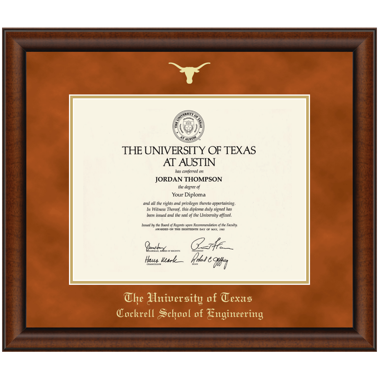 Gold Embossed Diploma Frame in Austin The University of Texas at Austin