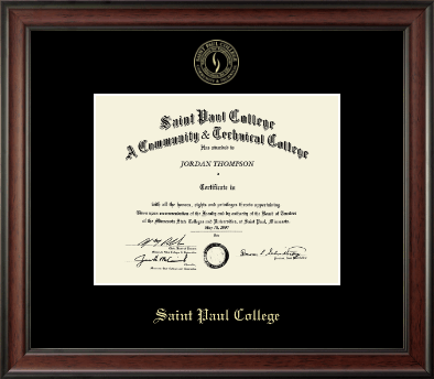 Saint Paul College diploma frame - Gold Embossed Diploma Frame in Studio