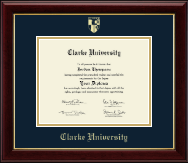 Clarke University Gold Embossed Diploma Frame in Gallery