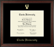 Clarke University Gold Embossed Diploma Frame in Studio