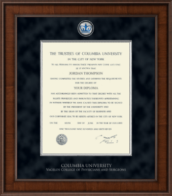 Columbia University diploma frame - Presidential Masterpiece Diploma Frame in Madison