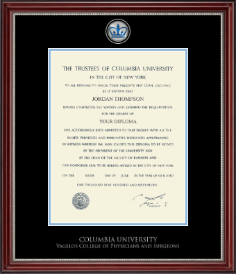 Columbia University diploma frame - Pewter Masterpiece Medallion Diploma Frame in Kensington Silver