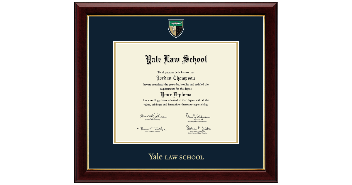 Masterpiece Medallion Diploma Frame in Gallery Yale