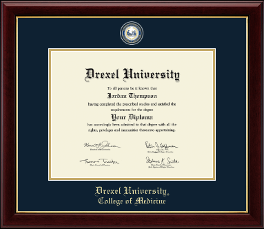 Drexel University diploma frame - Masterpiece Medallion Diploma Frame in Gallery