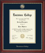 Louisiana College Masterpiece Medallion Diploma Frame in Kensington Gold