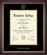 Louisiana College Gold Embossed Diploma Frame in Regency Gold