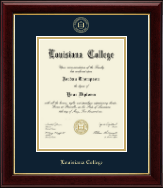 Louisiana College Gold Embossed Diploma Frame in Gallery