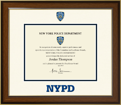 Police Department City of New York certificate frame - Dimensions Certificate Frame in Westwood