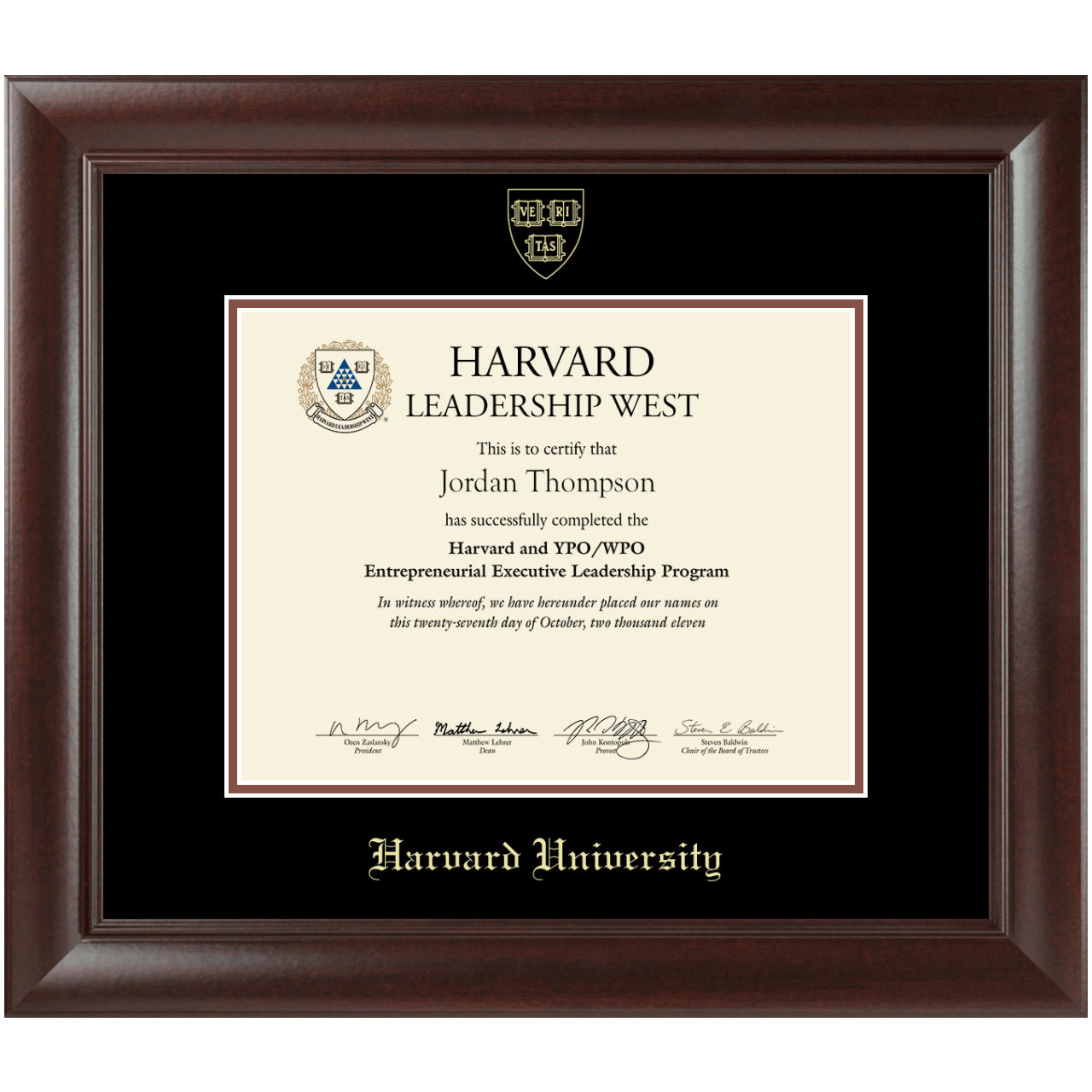 Gold Embossed Certificate Frame in Rainier Harvard University - Item ...