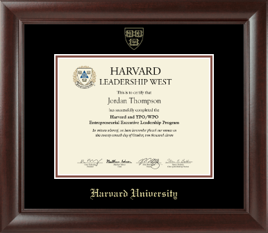Harvard University certificate frame - Gold Embossed Certificate Frame in Rainier