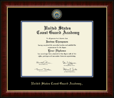 United States Coast Guard Academy diploma frame - Masterpiece Medallion Diploma Frame in Murano