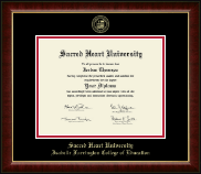Sacred Heart University Gold Embossed Diploma Frame in Murano
