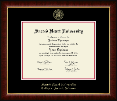 Sacred Heart University diploma frame - Gold Embossed Diploma Frame in Murano