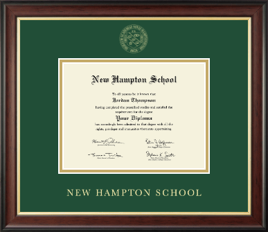New Hampton School in New Hampshire diploma frame - Gold Embossed Diploma Frame in Studio Gold