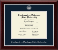 Southwestern Oklahoma State University Silver Embossed Diploma Frame in Gallery Silver
