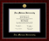 Des Moines University diploma frame - Gold Engraved Medallion Diploma Frame in Sutton