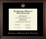 Southwestern Oklahoma State University Silver Embossed Diploma Frame in Studio
