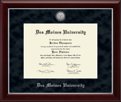 Des Moines University diploma frame - Silver Engraved Medallion Diploma Frame in Gallery Silver
