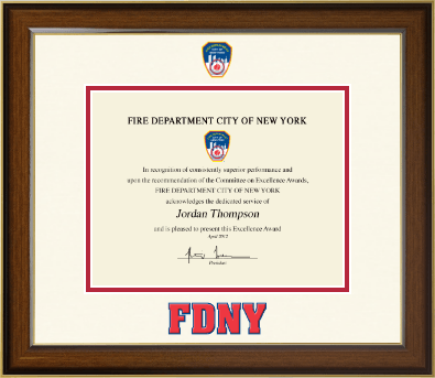 Fire Department City of New York certificate frame - Dimensions Certificate Frame in Westwood