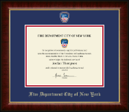 Fire Department City of New York certificate frame - Masterpiece Medallion Certificate Frame in Murano