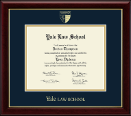 Yale University Gold Embossed Diploma Frame in Gallery