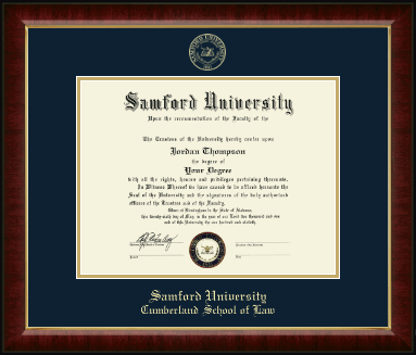 Samford University diploma frame - Gold Embossed Diploma Frame in Murano