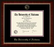 The University of Alabama Tuscaloosa Gold Embossed Diploma Frame in Murano