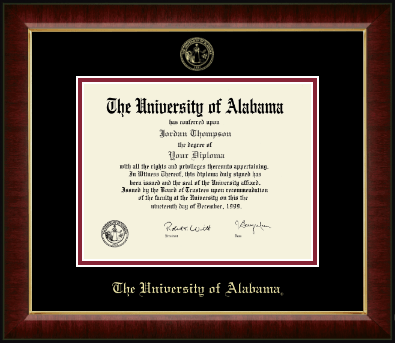 The University of Alabama Tuscaloosa diploma frame - Gold Embossed Diploma Frame in Murano