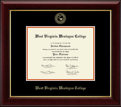 West Virginia Wesleyan College diploma frame - Gold Embossed Diploma Frame in Gallery