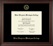 West Virginia Wesleyan College Gold Embossed Diploma Frame in Studio