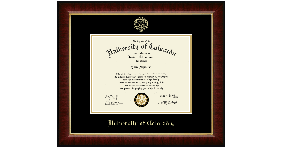 Gold Embossed Diploma Frame in Murano University of Colorado Item