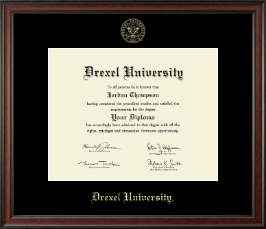Drexel University diploma frame - Gold Embossed Diploma Frame in Studio
