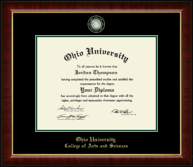 Ohio University diploma frame - Masterpiece Medallion Diploma Frame in Murano