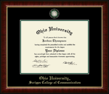 Ohio University diploma frame - Masterpiece Medallion Diploma Frame in Murano