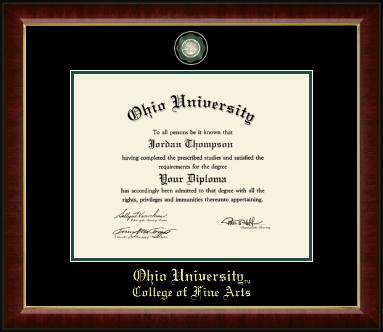 Ohio University diploma frame - Masterpiece Medallion Diploma Frame in Murano