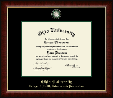 Ohio University diploma frame - Masterpiece Medallion Diploma Frame in Murano