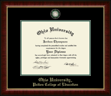 Ohio University diploma frame - Masterpiece Medallion Diploma Frame in Murano