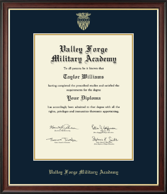 Valley Forge Military Academy diploma frame - Gold Embossed Diploma Frame in Studio Gold