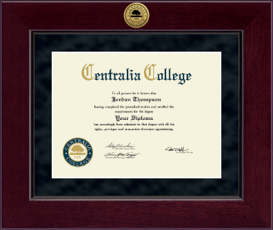 Centralia College diploma frame - Millennium Gold Engraved Diploma Frame in Cordova