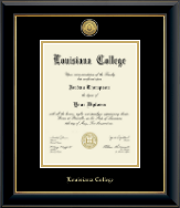 Louisiana College Gold Engraved Medallion Diploma Frame in Onyx Gold
