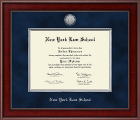 New York Law School Presidential Silver Engraved Diploma Frame in Jefferson