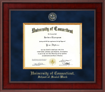 University of Connecticut School of Social Work Presidential Masterpiece Diploma Frame in Jefferson